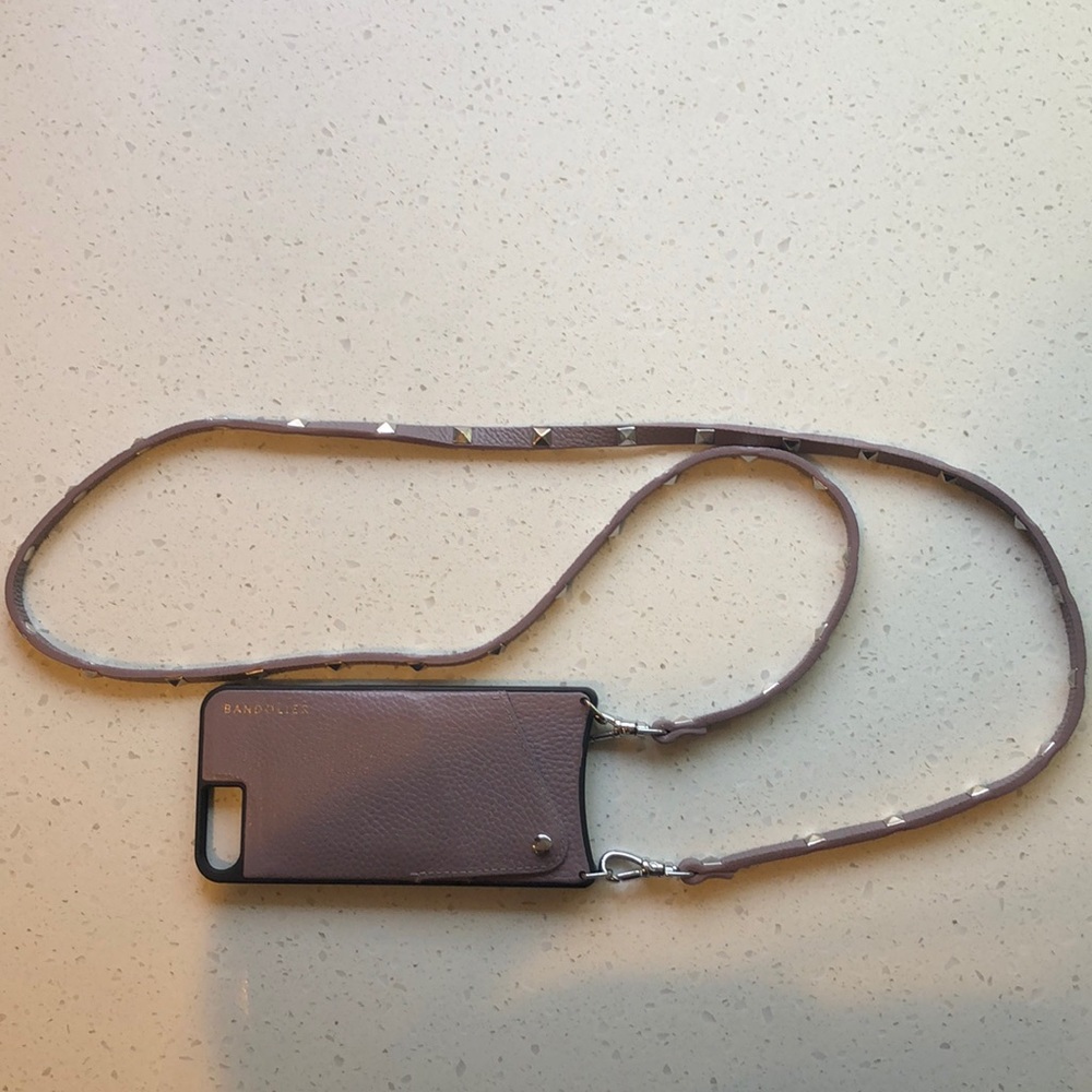 Sarah Pebble leather bandolier iPhone 8+ case